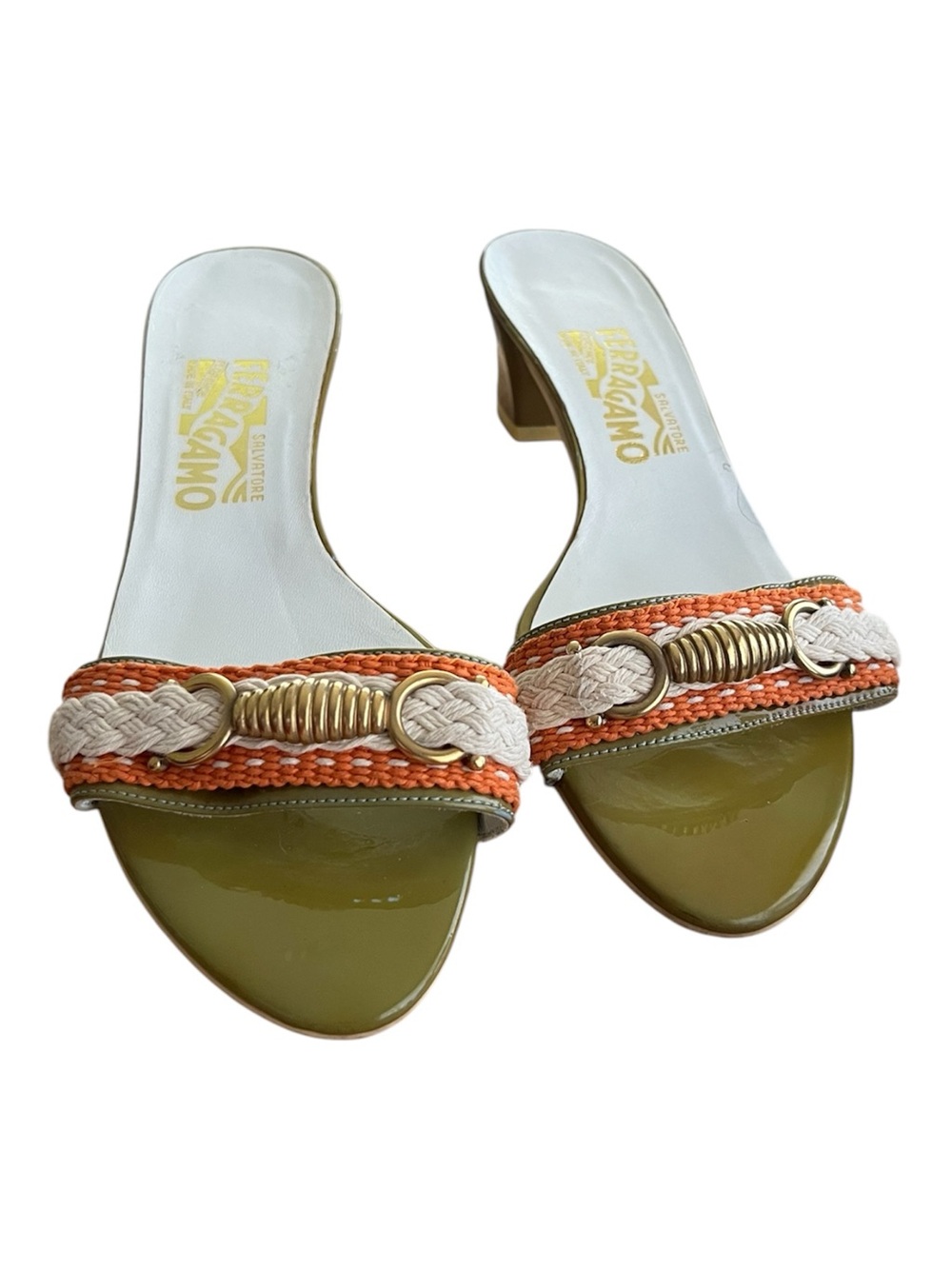 FINAL SALE - Authentic Vintage Ferragamo slip on sandals - Picture 2 of 9